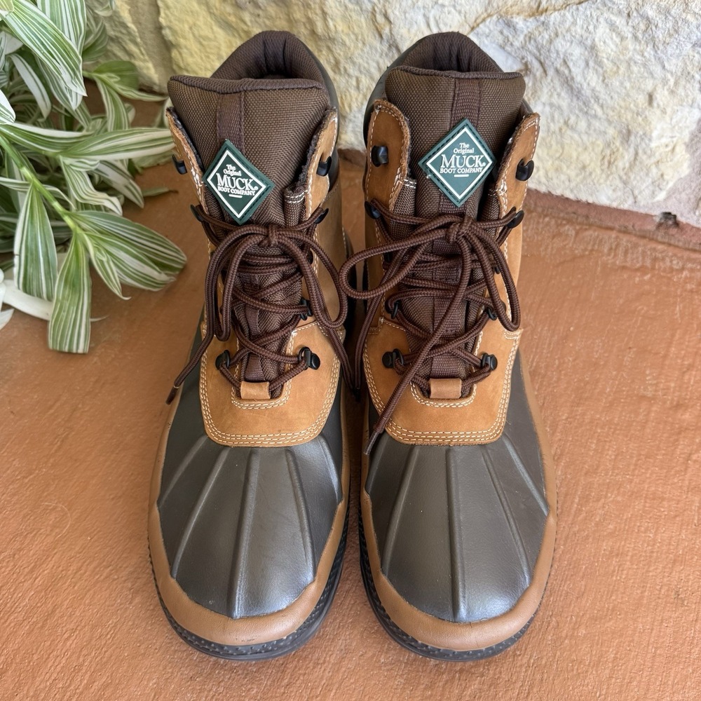 The Original Muck Boots Company Men's Apex Mid Zip Brown Rubber Boots Size 11